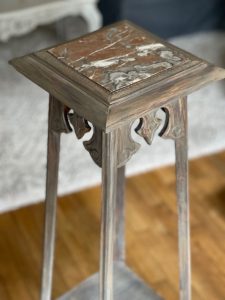 Sellette marbre et bois