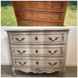 Commode galbée beige