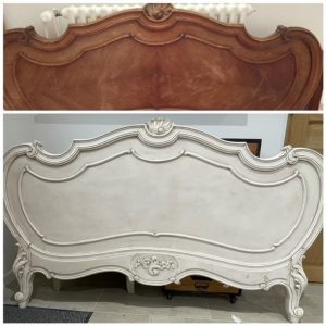 Tête de lit patinée lin