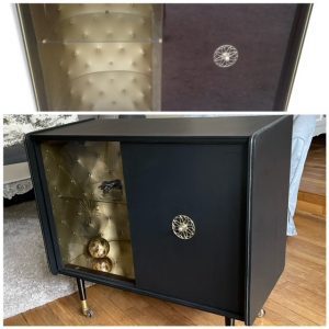 Meuble bar relooké en noir & doré