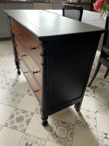Commode noir & bois style industriel