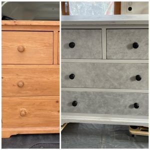 Commode blanche & nuage gris