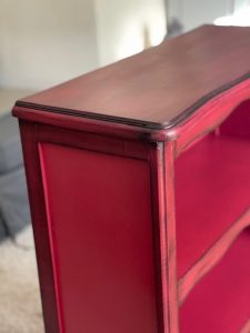 Bibliothèque framboise patinée noire