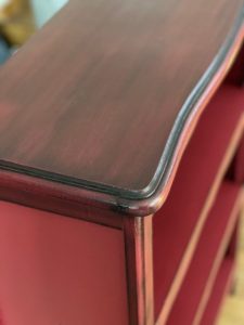 Bibus framboise patiné noir